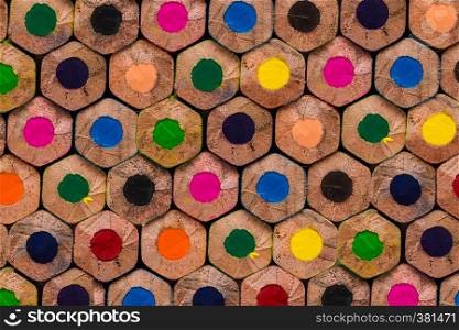 background made of macro shoot of multicolored pencils