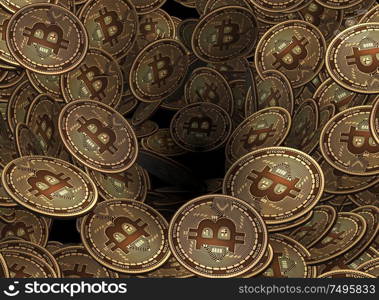 Background made of many cryptocurrency bitcoin - 3d rendering. The background made of many cryptocurrency bitcoin - 3d renderin