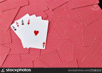 background made of playing cards top down view.. background made of playing cards top down view
