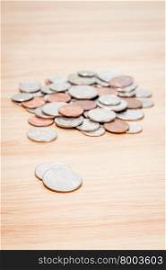 Background made of various US coins, stock photo
