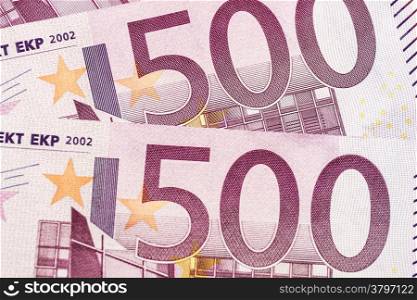 Background of 500 euro banknotes