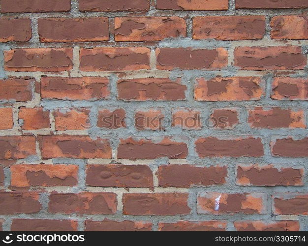 background of a part of an old red brick wall