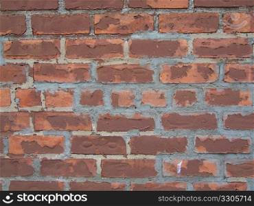 background of a part of an old red brick wall