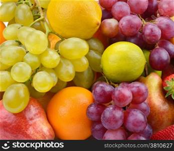 background of a set of fruits and berries