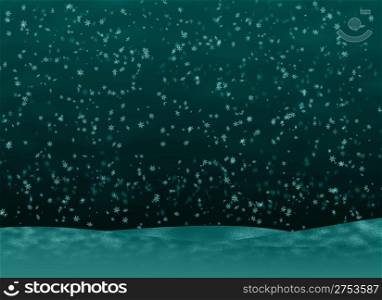 Background of a snow. The abstract image of winter weather