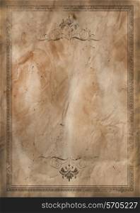Background of a vintage grunge paper with a decorative border