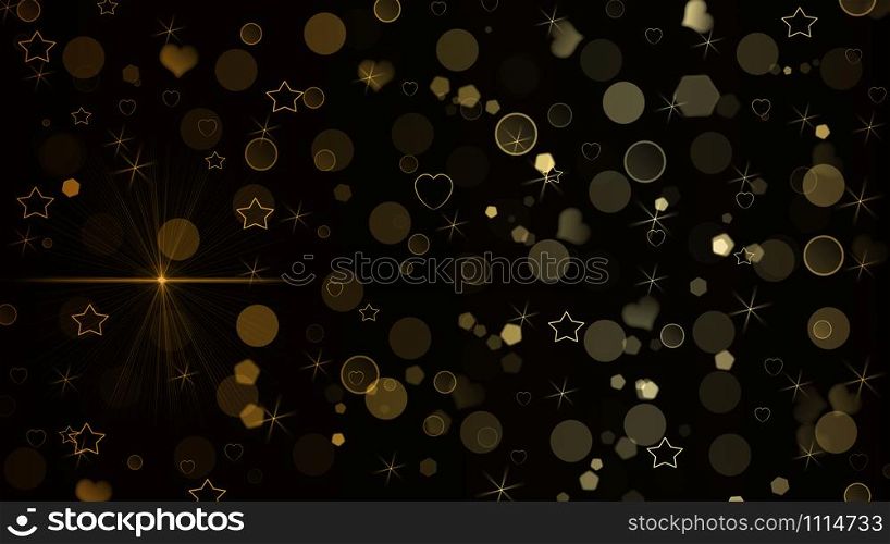 Background of abstract glitter lights. gold and black.