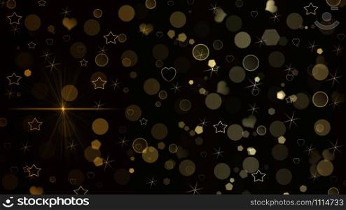 Background of abstract glitter lights. gold and black.