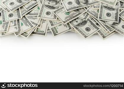 Background of american dollars isolated on white. Background of dollars
