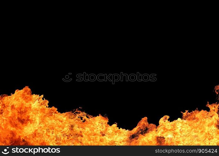 Background of blazing fire on black background