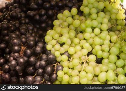 Background of blue and green grapes, stock photo
