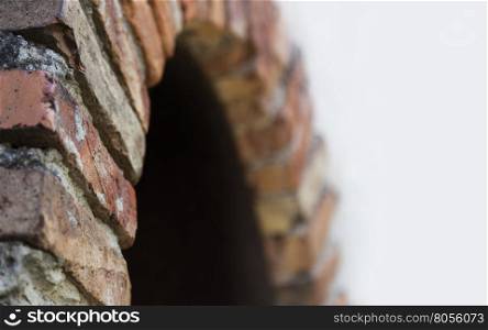 Background of brick arch wall texture.