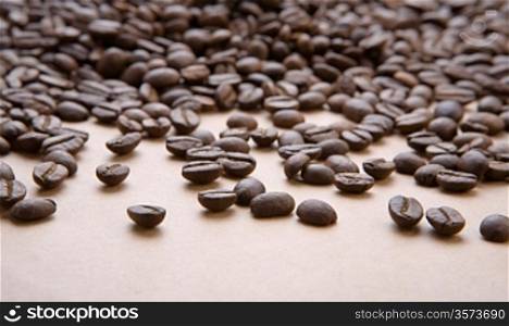 background of coffee grains on a paper