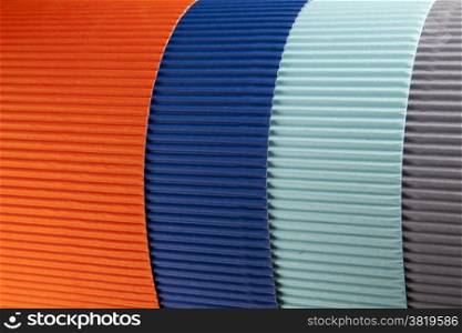 Background of colored corrugated cardboard