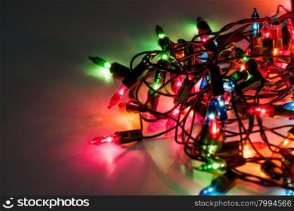 Background of colorful Christmas lights