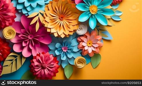 Background of colorful chrysanthemum flowers, ai generative