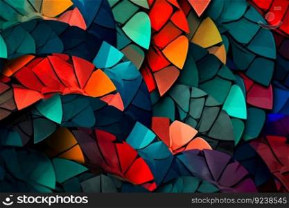 background of colorful fragments of scales, abstract mosaic generative ai.
