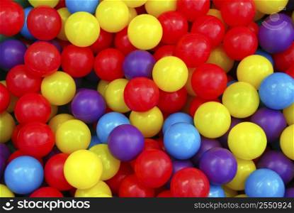 Background of colorful plastic balls at indoor playground
