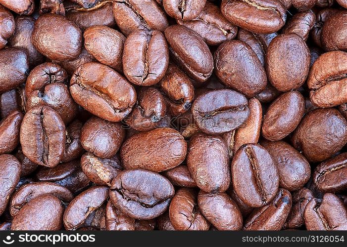 Background of dark coffee beans