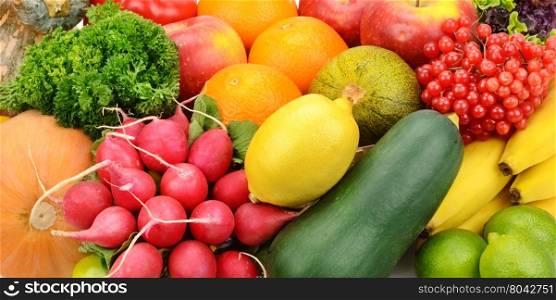 background of different fruits and vegetables