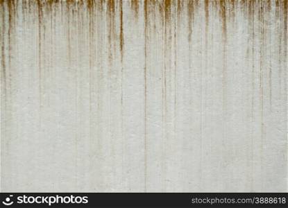 Background of dirty brown streaks dripping vertically on pale gray wall surface.
