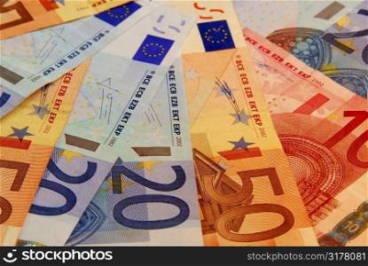 Background of european union currency paper bills