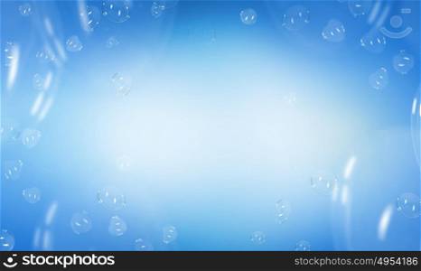 Background of flying light soap bubbles