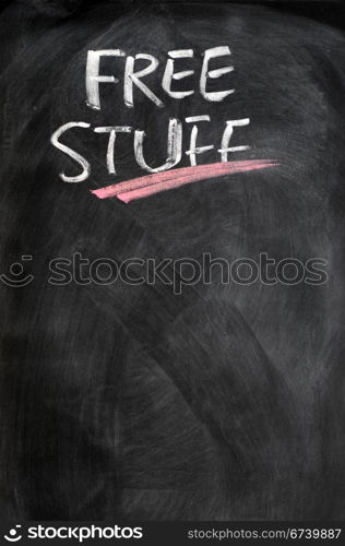 Background of free stuff written on blackboard
