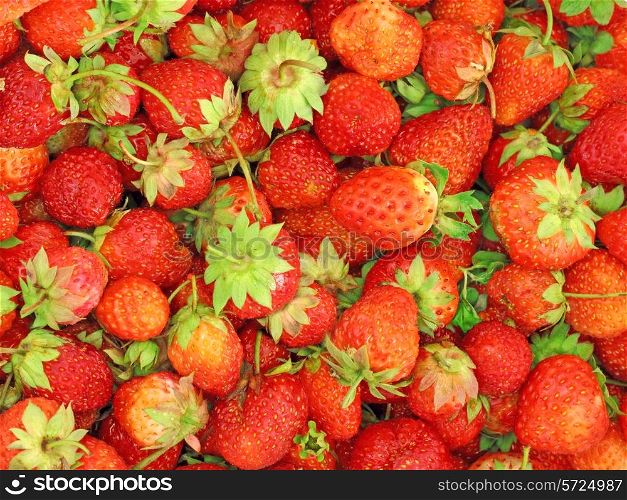 background of fresh, delicious strawberries