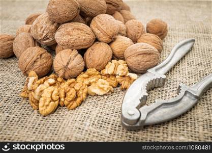 Background of fresh walnuts. Natural walnut background
