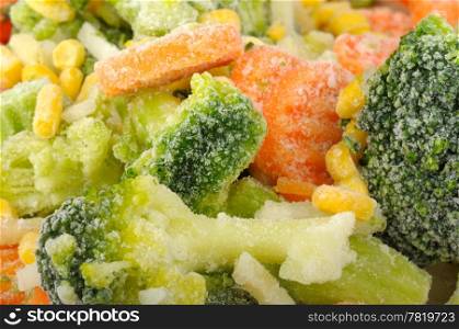 background of frozen vegetables