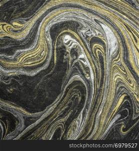 background of gold, siver and black Nepalese lokta paper Inspired from the grain of texture in granite stone,