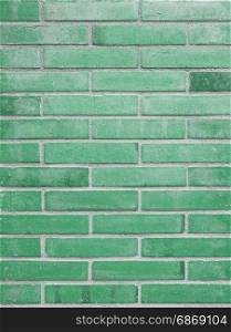 Background of green brick wall