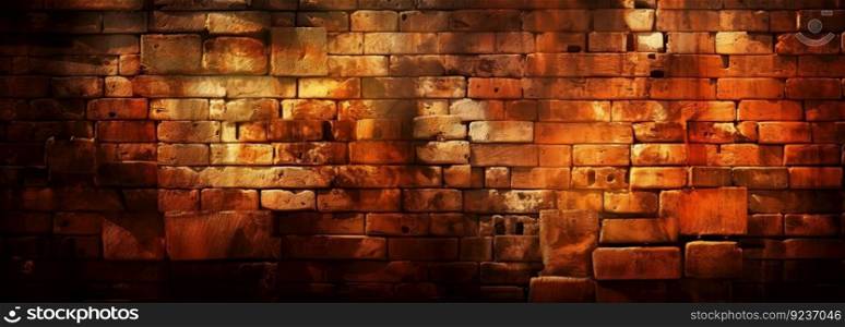 Background of High-contrast chiaroscuro lighting of a brick wall in a lightbox by generative AI