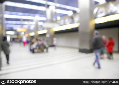 Background of metro station out of focus