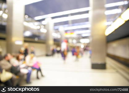 Background of metro station out of focus