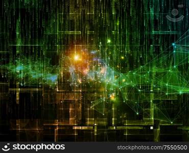 Background of numbers, network symbols, lights and fractal elements for the project on computer network, virtual reality, internet and modern technologies