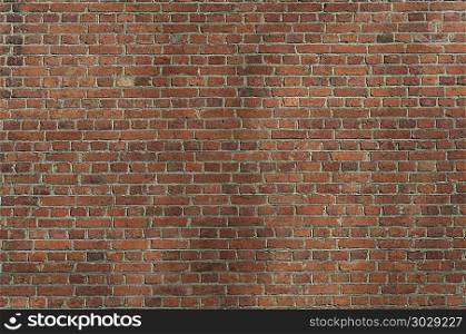 Background of old vintage red brick wall. Old vintage brick wall background