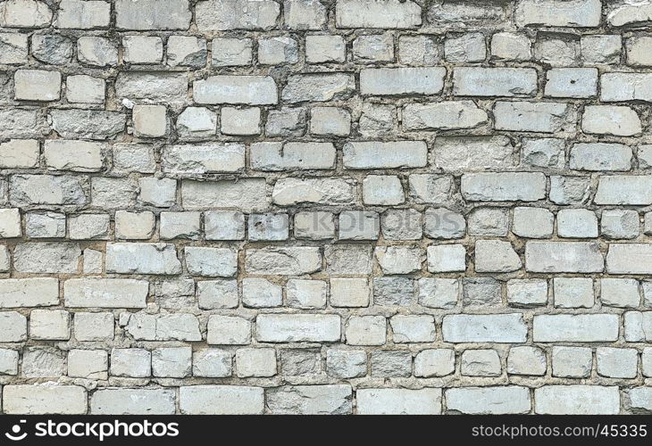 Background of old white brick wall