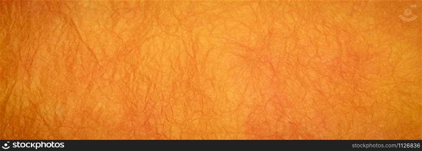 background of orange and red marbled momi paper, panoramic banner