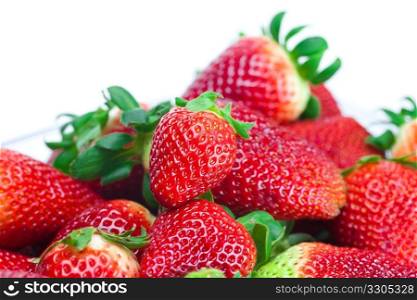 background of red big juicy ripe strawberries