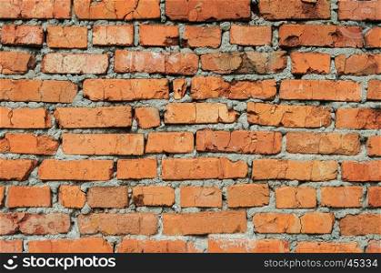 Background of red brick wall surface
