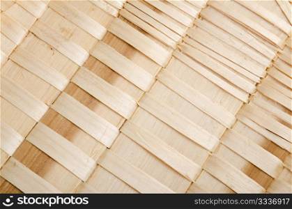 Background of rustic interlaced straw of a handmade craft.