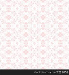 Background of seamless floral and heart pattern