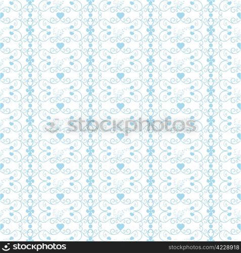 Background of seamless floral anf hearts pattern