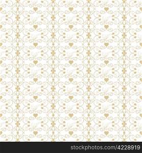 Background of seamless floral anf hearts pattern