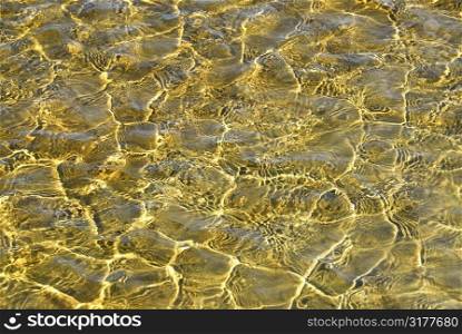 Background of shallow water with ripples and sunshine