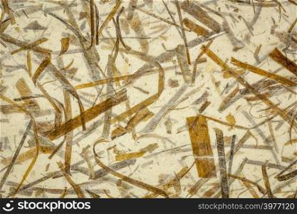 background of Thai banana leaf paper with banana leaves inclusions