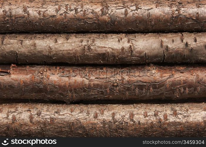 background of the old wooden logs