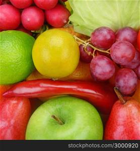 background of vegetables and fruits